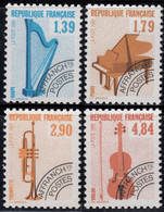 FRANCE Préo 202 à 205 ** MNH Musique Harpe Piano Trompette Violon 1989 - 1989-2008