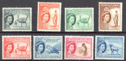 Somaliland Protectorate Sc# 128-135 MH 1953-1958 5c-1sh Definitives - Somaliland (Protectorate ...-1959)