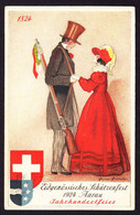 1924 Offizielle Festpostkarte, Schützenfest Aarau Mit Sonderstempel. Minim Fleckig. - Aarau