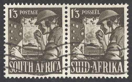 South Africa Sc# 89 Used Pair 1943 1sh3p Definitives - Used Stamps