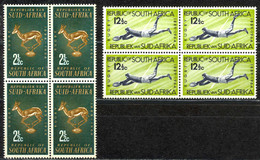 South Africa Sc# 301-302 MNH Blocks/4 1964 Rugby - Nuevos