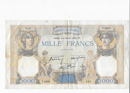 France -  Billet De 1000 Francs Cérès Et Mercure - 8 Février 1940.ES. - 1 000 F 1927-1940 ''Cérès Et Mercure''