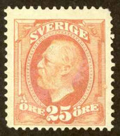 Sweden Sc# 61 MH 1896 25o Red Orange King Oscar II - Unused Stamps