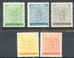 Sweden Sc# 479-483 MNH 1955 1st Swedish Stamp 100th - Ongebruikt