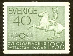 Sweden Sc# 489 MH 1956 40o Gray Green Greek Horseman - Ungebraucht