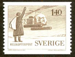 Sweden Sc# 519 MNH Coil 1958 1.40k Brown Helicopter Mail Service 10th - Nuovi