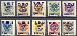 Sweden Sc# B22-B31 MNH 1918 Double Overprints - Ongebruikt