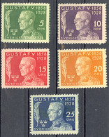 Sweden Sc# B32-B36 MH 1918 King Gustaf V - Unused Stamps