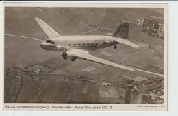 Vintage Rppc KLM K.L.M Royal Dutch Airlines Douglas Dc-3 Named "Wielewaal" Aircraft - 1919-1938: Entre Guerres