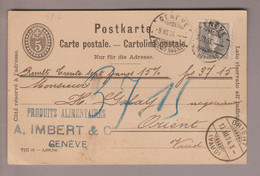 Schweiz Stehende Helvetia 1904-03-09 Genève NN-Ganzsache Nach Orient (VD) Mit 40Rp. Zu#69D - Covers & Documents