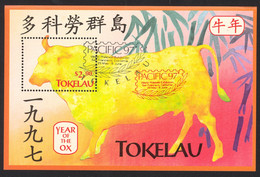 Tokelau Sc# 237 SG# MS256 Used Souvenir Sheet 1997 $2 Year Of The Ox - Tokelau