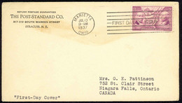 USA Sc# 795 FDC (a) (Marietta, OH) 1937 7.13 Northwest Ordinance 100th - 1851-1940