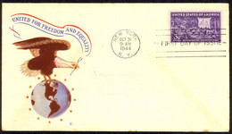 USA Sc# 926 (Jacques Minkus Cachet) FDC (a) (New York, NY) 1944 Motion Pictures - 1941-1950