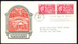 USA Sc# 931 (Cachet Craft) FDC Pair (c) Warm Springs, GA 1945 Franklin Roosevelt - 1941-1950