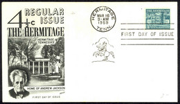 USA Sc# 1037 (Fleetwood) FDC (b) (Hermitage, TN) 1959 3.16 Andrew Jackson - 1951-1960