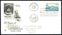 USA Sc# 1128 (ArtCraft) FDC (a) (Cresson, PA) 1959 4.6 Arctic Explorations 50th - 1951-1960