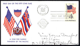 USA Sc# 1153 (cachet) FDC (a) (Honolulu, HI) 1960 7.4 50 Star Flag - 1951-1960