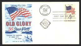 USA Sc# 1153 (Fleetwood) FDC (f) (Honolulu, HI) 1960 7.4 Old Glory Flag - 1951-1960