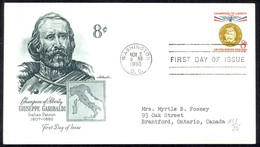 USA Sc# 1169 (Artmaster) FDC (b) (Washington, DC) 1960 11.2 Giuseppe Garibaldi - 1951-1960