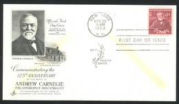 USA Sc# 1171 Single (ArtCraft) FDC (a) (New York, NY) 1960 11.25 Andrew Carnegie - 1951-1960