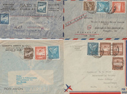 1946/53 - CHILE - POSTE AERIENNE ! - 4 ENVELOPPES Par AVION => USA / GERMANY US ZONE / SUISSE - Cile