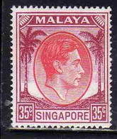 SINGAPORE MALAYA MALAISIE MALESIA 1948 1952 KING GEORGE VI 35c USATO USED OBLITERE' - Singapur (...-1959)