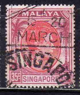 SINGAPORE MALAYA MALAISIE MALESIA 1948 1952 KING GEORGE VI 35c USATO USED OBLITERE' - Singapur (...-1959)