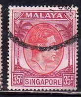 SINGAPORE MALAYA MALAISIE MALESIA 1948 1952 KING GEORGE VI 35c USATO USED OBLITERE' - Singapur (...-1959)