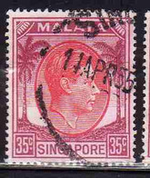 SINGAPORE MALAYA MALAISIE MALESIA 1948 1952 KING GEORGE VI 35c USATO USED OBLITERE' - Singapur (...-1959)