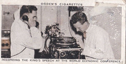 Broadcasting 1935 - 47 Recording Kings Speech - Ogdens Original Cigarette Card - RP - BW - Ogden's