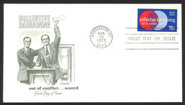 USA Sc# 1558 (Artmaster) FDC Single (a) (Washington) 1975 Collective Bargaining - 1971-1980