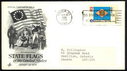 USA Sc# 1633 (ArtCraft) FDC (b) (Dover, DE) 1976 2.23 Delaware Flag - 1971-1980