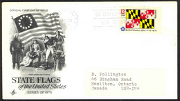 USA Sc# 1639 (ArtCraft) FDC (a) (Annapolis, MD) 1976 2.23 Maryland Flag - 1971-1980