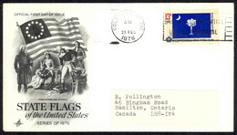 USA Sc# 1640 (ArtCraft) FDC (a) (Columbia, SC) 1976 2.23 South Carolina Flag - 1971-1980