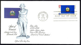 USA Sc# 1646 (Fleetwood) FDC (Washington, DC) 1976 2.23 Vermont Flag - 1971-1980