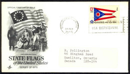 USA Sc# 1649 (ArtCraft) FDC (b) (Columbus, OH) 1976 2.23 Ohio Flag - 1971-1980