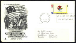 USA Sc# 1653 (ArtCraft) FDC (a) (Springfield, IL) 1976 2.23 Illinois Flag - 1971-1980