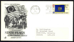 USA Sc# 1655 (ArtCraft) FDC (a) (Augusta, ME) 1976 2.23 Maine Flag - 1971-1980