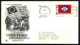 USA Sc# 1657 (ArtCraft) FDC (a) (Little Rock, AR) 1976 2.23 Arkansas Flag - 1971-1980