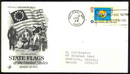 USA Sc# 1673 (ArtCraft) FDC (b) (Helena, MT) 1976 2.23 Montana Flag - 1971-1980