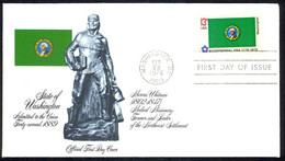 USA Sc# 1674 (Fleetwood) FDC (Washington, DC) 1976 2.23 Washington Flag - 1971-1980