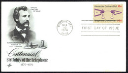 USA Sc# 1683 (ArtCraft) FDC (a) (Boston, MA) 1976 3.10 Alexander Graham Bell - 1971-1980