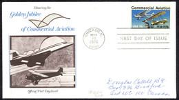 USA Sc# 1684 (Fleetwood) FDC (c) (Chicago, IL) 1976 Commercial Aviation 50th - 1971-1980
