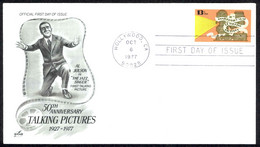 USA Sc# 1727 (ArtCraft) FDC (a) (Hollywood, CA) 1977 10.6 Talking Pictures 50th - 1971-1980