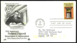 USA Sc# 2071 (ArtCraft) FDC (a) (Washington, DC) 1984 Deposit Insurance 50th - 1981-1990