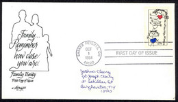 USA Sc# 2104 (Artmaster) FDC (a) (Shaker Heights, OH) 1984 10.1 Family Unity - 1981-1990