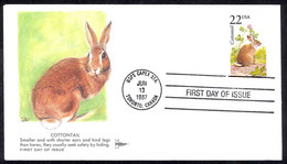 USA Sc# 2290 (Gill Craft) FDC (USPS CAPEX STATION) 1987 6.13 Cottontail - 1981-1990
