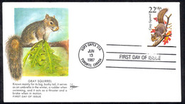 USA Sc# 2295 (Gill Craft) FDC (USPS CAPEX STATION) 1987 6.13 Gray Squirrel - 1981-1990