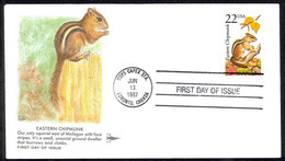 USA Sc# 2297 (Gill Craft) FDC (USPS CAPEX STATION) 1987 6.13 Eastern Chipmunk - 1981-1990