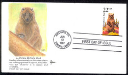 USA Sc# 2310 (Gill Craft) FDC (USPS CAPEX STATION) 1987 6.13 Alaskan Brown Bear - 1981-1990